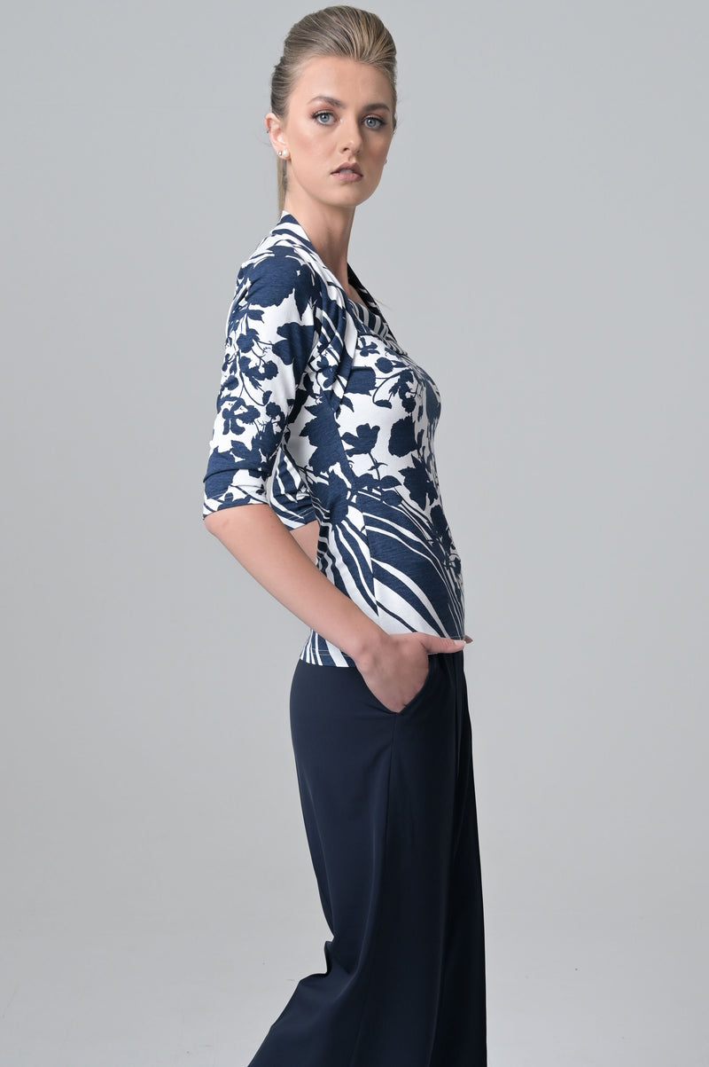 Evoke - Navy Flower Print - Farinaz Taghavi