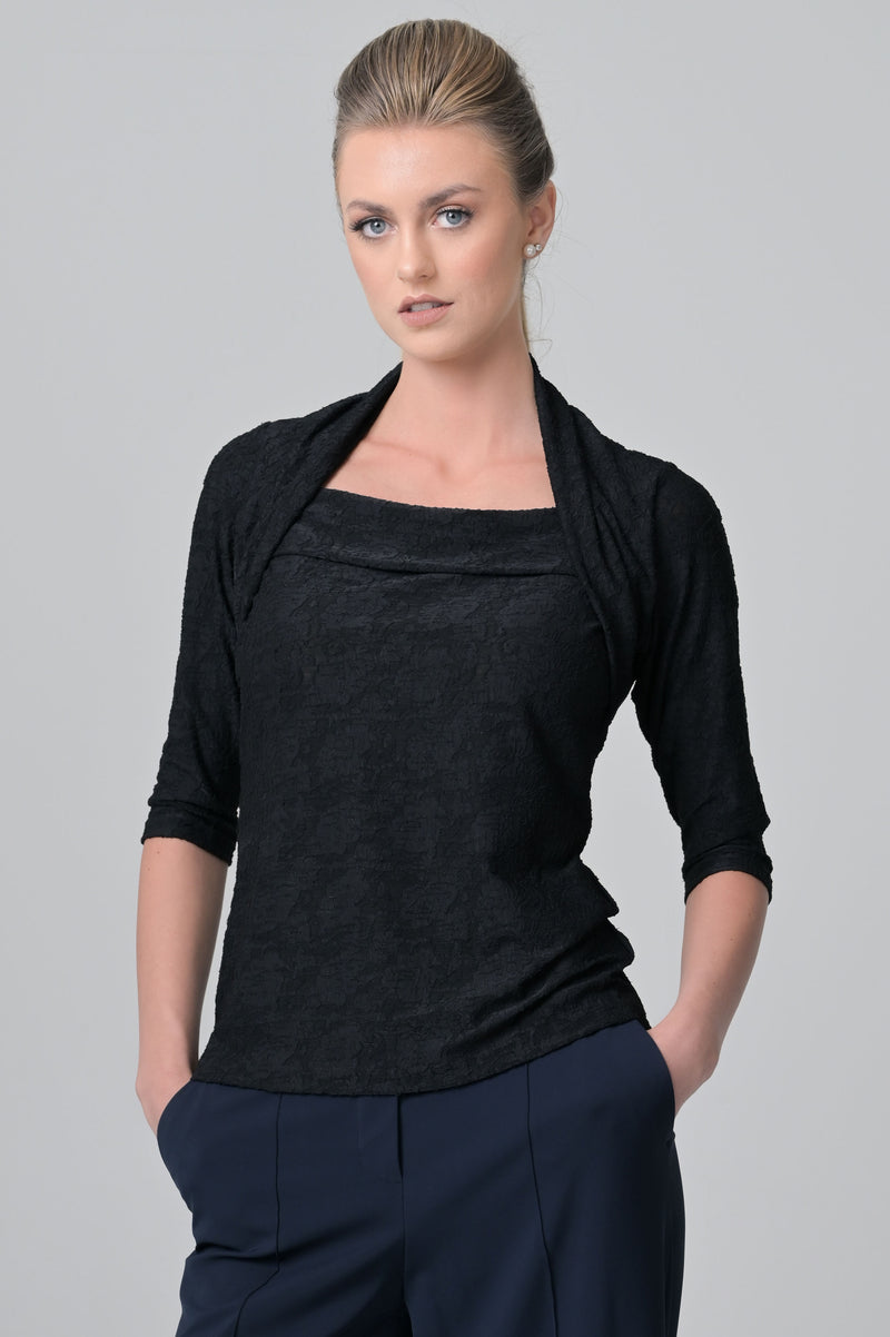 Evoke Black Flower Blouse - Farinaz Taghavi