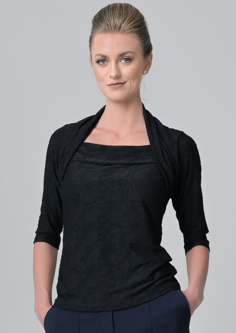 Evoke Black Flower Blouse - Farinaz Taghavi