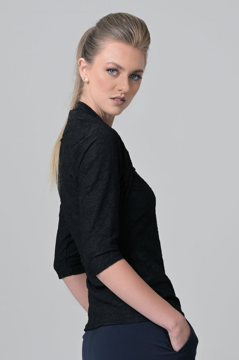 Evoke Black Flower Blouse - Farinaz Taghavi
