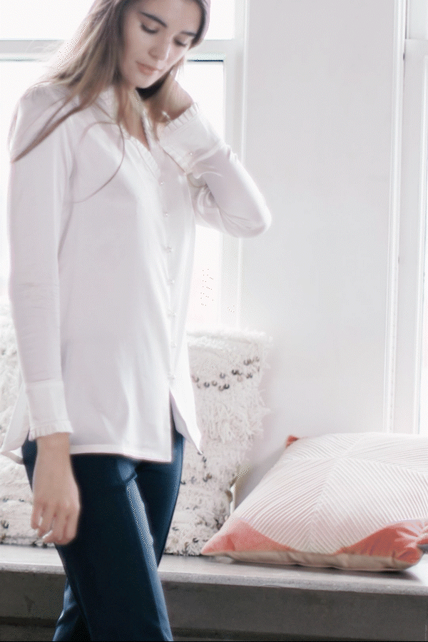Pleated Tunic Blouse - Milk