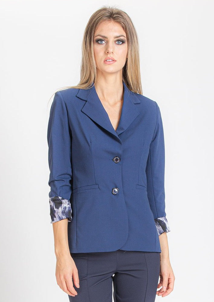 Exquisite Blazer - Navy Leopard