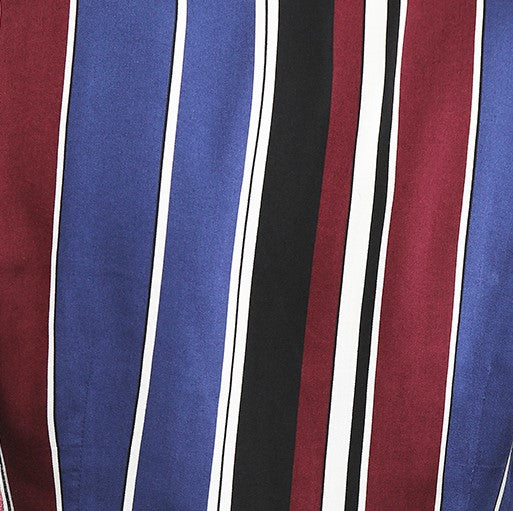 Attitude- Satin Blue and Red Striped